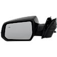 Driver and Passenger Side Mirror, Power Adjust, Heated, Manual Folding, Paintable, In-housing Signal Light, No Memory, No Puddle Light, No Auto-Dim, With Blind Spot Detection in Glass
