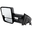 Driver and Passenger Side Towing Mirror, Power Adjust, Heated, Power Folding, Textured Black, In-glass Signal Light, With Memory, No Puddle Light, No Auto-Dim, No Blind Spot Feature