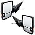 Driver and Passenger Side Towing Mirror, Power Adjust, Heated, Power Folding, Textured Black, In-glass Signal Light, With Memory, No Puddle Light, No Auto-Dim, No Blind Spot Feature