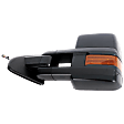 Driver and Passenger Side Towing Mirror, Power Adjust, Heated, Power Folding, Textured Black, In-glass Signal Light, With Memory, No Puddle Light, No Auto-Dim, No Blind Spot Feature
