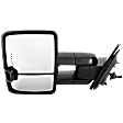 Driver and Passenger Side Towing Mirror, Power Adjust, Heated, Manual Folding, Chrome, In-glass Signal Light, No Memory, No Puddle Light, No Auto-Dim, No Blind Spot Feature