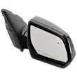 Driver and Passenger Side Mirror, Power Adjust, Heated, Manual Folding, Paintable, No Signal Light, With Memory, No Puddle Light, No Auto-Dim, With Blind Spot Detection in Glass