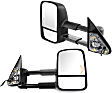 2003-2006 Chevrolet Silverado 1500 - Driver and Passenger Side Towing Mirror, Power Adjust, Heated, Manual Folding, Textured Black, In-glass Signal Light, Without Memory Recall, No Puddle Light, No Auto-Dimming, With Blind Spot Glass