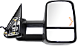 2003-2006 Chevrolet Silverado 1500 - Driver and Passenger Side Towing Mirror, Power Adjust, Heated, Manual Folding, Textured Black, In-glass Signal Light, Without Memory Recall, No Puddle Light, No Auto-Dimming, With Blind Spot Glass