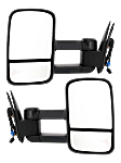 2006 GMC Sierra 1500 - Driver and Passenger Side Towing Mirror, Power Adjust, Heated, Textured Black, Manual Folding, No Signal Light, With Blind Spot Glass, Without Memory Recall, No Puddle Light, No Auto-Dimming
