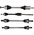 SET-GSPNCV27047-4B Front and Rear, Driver and Passenger Side Axle Assembly - Set of 4, 4.4L, 8Cyl