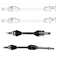SET-GSPNCV69127-4A Front and Rear, Driver and Passenger Side Axle Assembly - Set of 4, 3.5L, 6Cyl