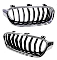 SET-GXL51137260498-A Base Grille Insert, Chrome Shell with Black Insert