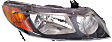 Driver and Passenger Side Headlights, without Bulbs, Halogen, Sedan