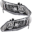 2010 Honda Civic - Driver and Passenger Side Halogen Headlight, Without bulb(s), 4-Door, OE Replacement, Sedan
