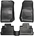 SET-H2118021 Front and Second Row Weatherbeater Series Molded Floor Liner, Black Made of Thermoplastic