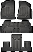 2013 Chevrolet Traverse - Weatherbeater Series, Black, Front, Second and Third Row, Molded Floor Liner, Sport Utility, For Models With 2nd Row Bucket Seat, Does Not Include Installation Kit, Made of Thermoplastic