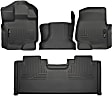SET-H2118361-4 Front, Second Row, and Center Hump Weatherbeater Series Molded Floor Liner, Black Made of Thermoplastic