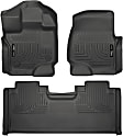 SET-H2119361-3 Front and Second Row Weatherbeater Series Molded Floor Liner, Black Made of Thermoplastic