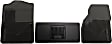 SET-H2151041-3 Front and Center Hump Heavy Duty Series Flat Floor Mat, Black Made of Rubberized Thermoplastic Elastomer