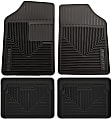 2002 Mitsubishi Diamante - Heavy Duty Series, Front, Second and Third Row, Black, Flat Floor Mat, Sedan, Made of Rubberized Thermoplastic Elastomer