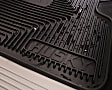 2002 Mitsubishi Diamante - Heavy Duty Series, Front, Second and Third Row, Black, Flat Floor Mat, Sedan, Made of Rubberized Thermoplastic Elastomer