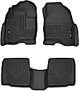 SET-H2153431 Front and Second Row X-act Contour Series Molded Floor Liner, Black Made of Rubberized/Thermoplastic