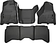 SET-H2199001-4 Front, Rear, and Center Hump Weatherbeater Series Molded Floor Liner, Black Made of Thermoplastic