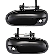 Front, Driver and Passenger Side Smooth Black Exterior Door Handle, With Key Hole