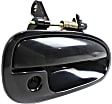 Front, Driver and Passenger Side Smooth Black Exterior Door Handle, With Key Hole