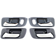 Front and Rear, Driver and Passenger Side Interior Door Handles, Gray bezel with chrome lever, Front Driver and Passenger Side - With door lock hole; Rear Driver and Passenger - Without Door Lock Hole