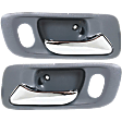Front, Driver and Passenger Side Interior Door Handles, Gray bezel with chrome lever, With Door Lock Hole