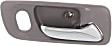 Front, Driver and Passenger Side Interior Door Handles, Gray bezel with chrome lever, With Door Lock Hole