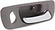Front, Driver and Passenger Side Interior Door Handles, Gray bezel with chrome lever, With Door Lock Hole