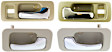 Front and Rear, Driver and Passenger Side Beige bezel with chrome lever Interior Door Handle, Sedan