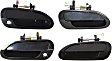 Front and Rear, Driver and Passenger Side Smooth Black Exterior Door Handle, Front Driver and Passenger Side - With Key Hole; Rear Driver and Passenger Side - Without Key Hole, Sedan