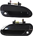 Front, Driver and Passenger Side Smooth Black Exterior Door Handle, With Key Hole, Sedan