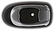 Front, Driver and Passenger Side Interior Door Handles, Gray, With door lock button
