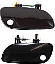 2001 Hyundai Elantra - Front, Driver and Passenger Side Smooth Black Exterior Door Handle, With Key Hole, Hatchback
