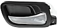 Front and Rear, Driver and Passenger Side Chrome Lever with Black Bezel Interior Door Handle, Sedan