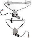 Front and Rear, Driver Side Window Regulators, Power, With Motor, Sedan