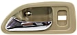 Front and Rear, Driver Side Interior Door Handles, Beige bezel with chrome lever, With Door Lock Hole