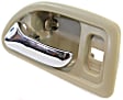 Front and Rear, Driver Side Interior Door Handles, Beige bezel with chrome lever, With Door Lock Hole