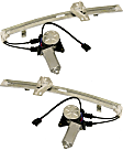 Rear, Driver and Passenger Side Power Window Regulator, With Motor