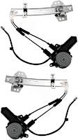 Rear, Driver and Passenger Side Power Window Regulator, With Motor