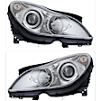 SET-H57008821061 Driver and Passenger Side Halogen Headlight, With bulb(s), OE Replacement