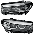 SET-H57354836101-A Driver and Passenger Side LED Headlight, With bulb(s), Clear Lens, Sedan