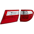 Passenger Side, Inner and Outer Tail Lights, Inner - With bulb(s),  Outer - Without bulb(s), Halogen