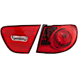 Passenger Side, Inner and Outer Halogen Tail Light, With bulb(s), OE Replacement, Sedan