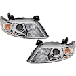 Driver and Passenger Side Headlights, without Bulbs, HID/Xenon, without Control Unit