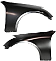 Front, Driver and Passenger Side Fenders, With mudguard provision, Coupe