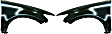 Front, Driver and Passenger Side Fenders, Without turn signal light hole