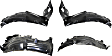 Front, Driver and Passenger Side, Front and Rear Section, Fender Liner, 2-Door, Coupe