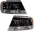 1999-2004 Jeep Grand Cherokee - Driver and Passenger Side Halogen Headlight, With bulb(s), OE Replacement, Sport Utility