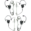 Front and Rear, Driver and Passenger Side Power Window Regulator, With Motor